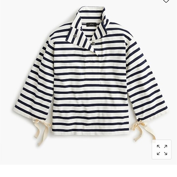 J.Crew Striped snap-neck knit popover in S - Picture 1 of 6